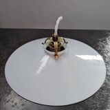 Old hanging lamp in white opaline Art Deco 1930 Ø 24.7 cm