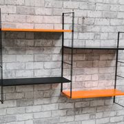 1960 metal 4 shelves 3 uprights, black