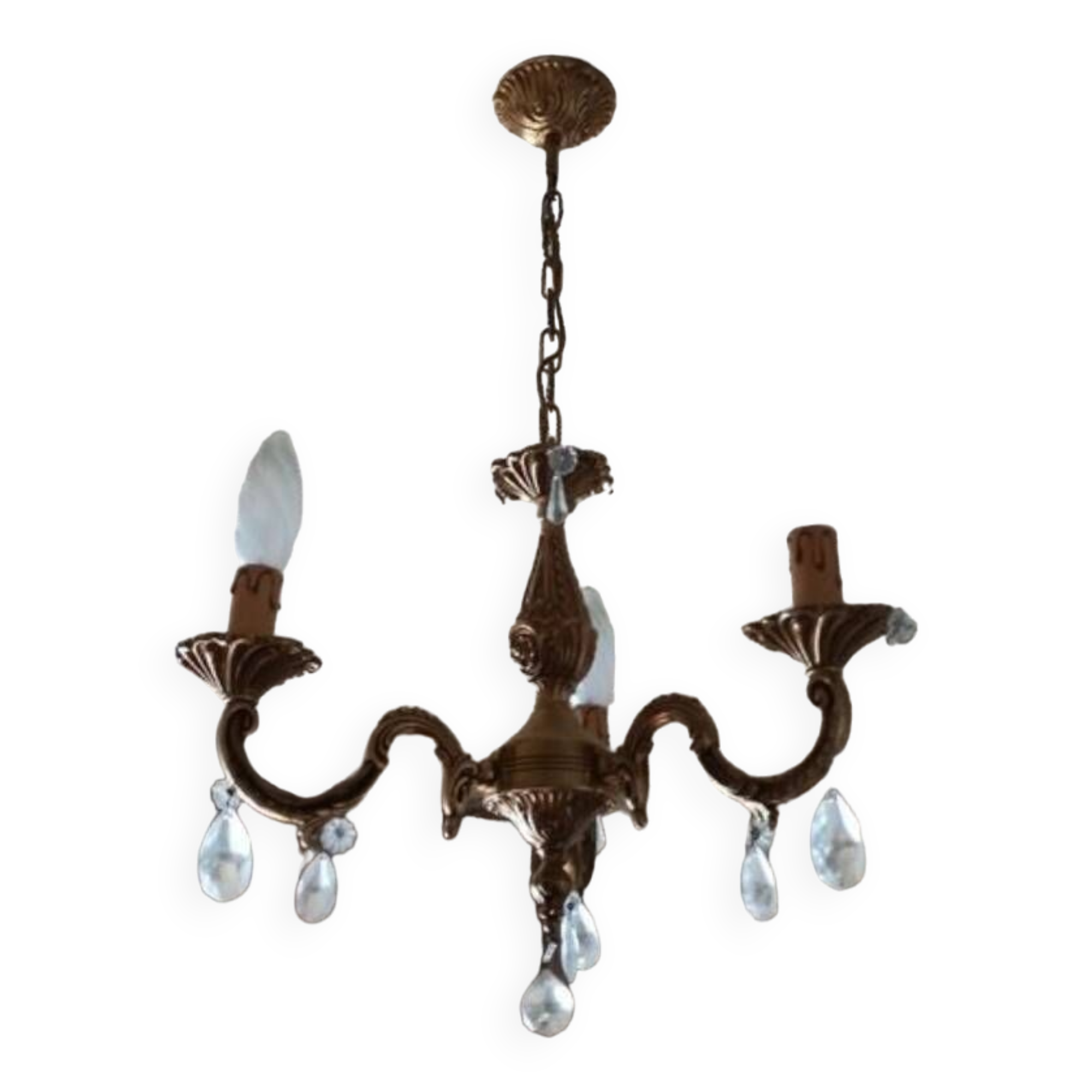 Golden metal chandelier