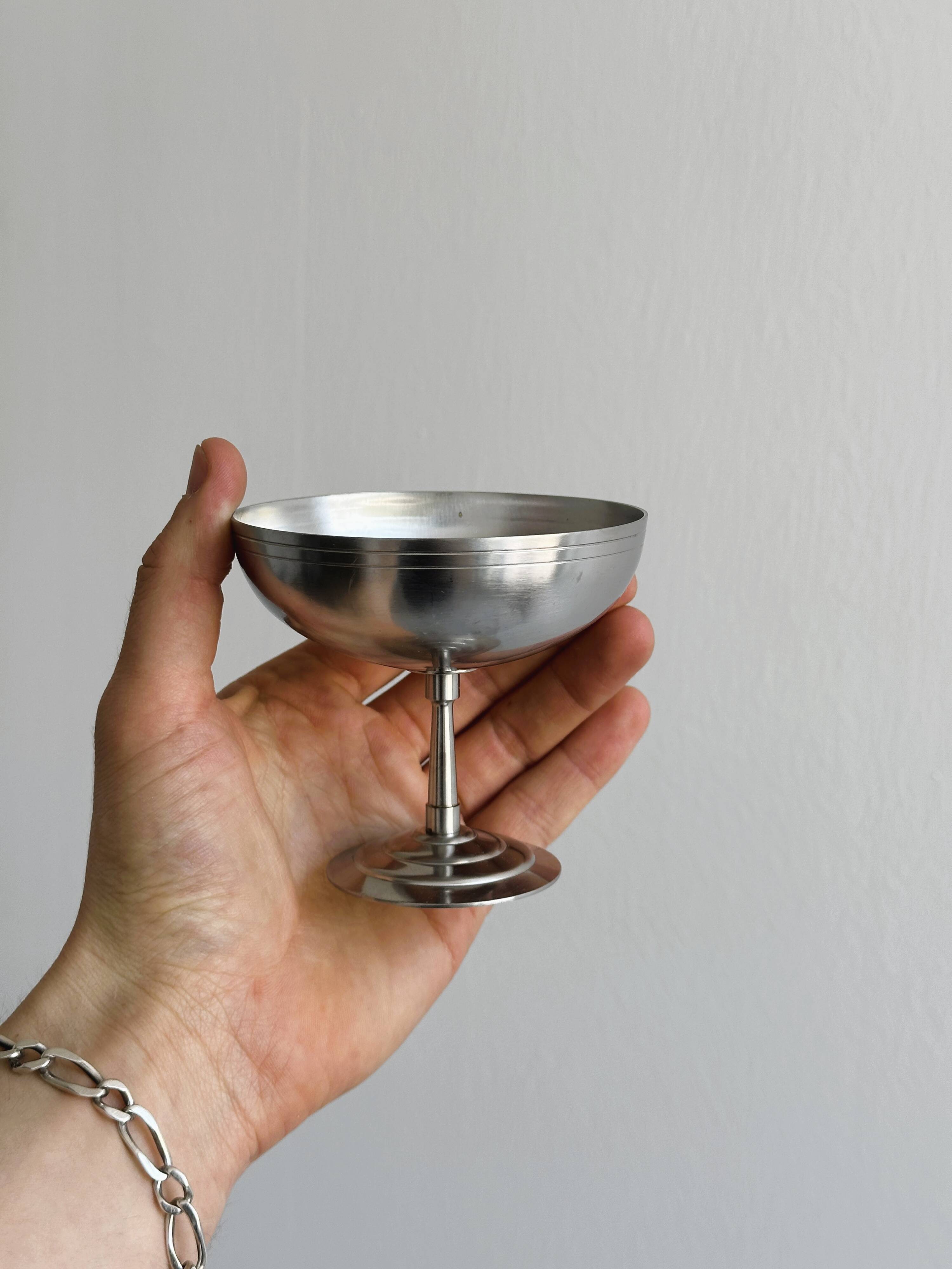 6 matte stainless steel cups