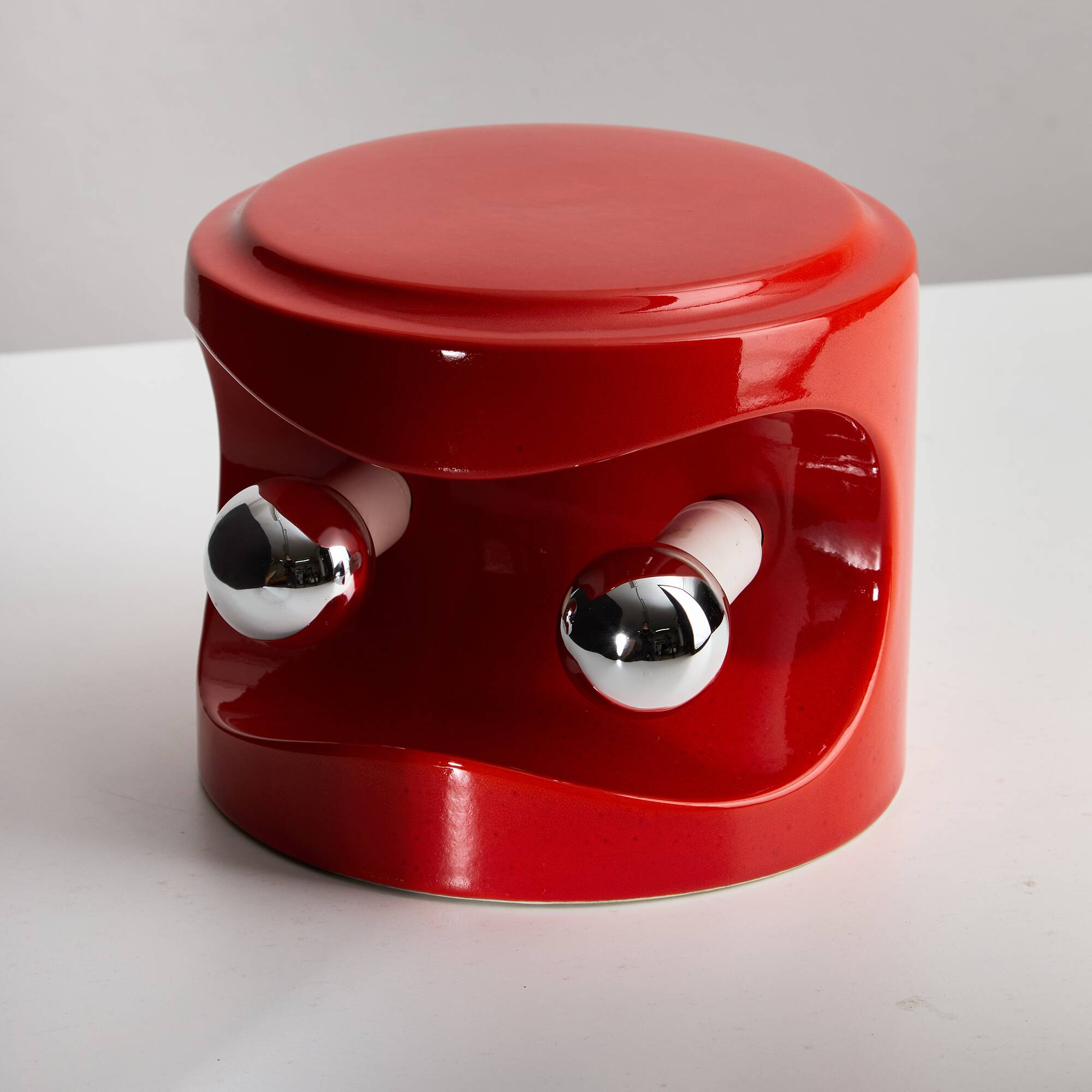 Perdomello 70 Orange Ceramic Table Lamp, 1970s