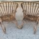 Paire de fauteuils oeufs en rotin vintage des années 60