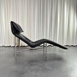 Chaise Longue Skye en Cuir Noir par Tord Björklund pour Ikea, Suède, 1980
