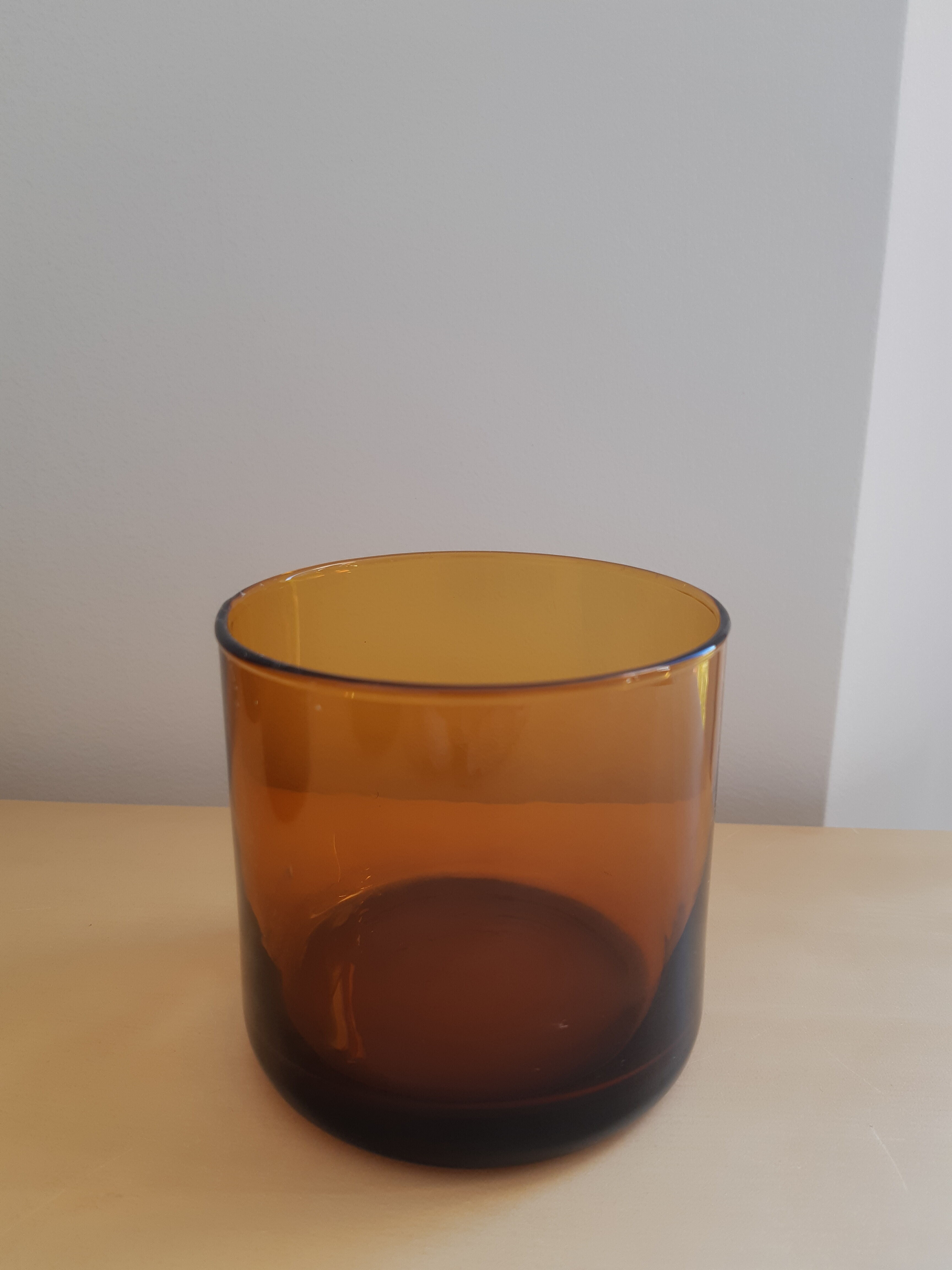 Set of 4 vintage amber whiskey glasses