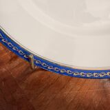 Lot 5 Plate Porcelain Limoges Blue Gold Betoule & Legrand France