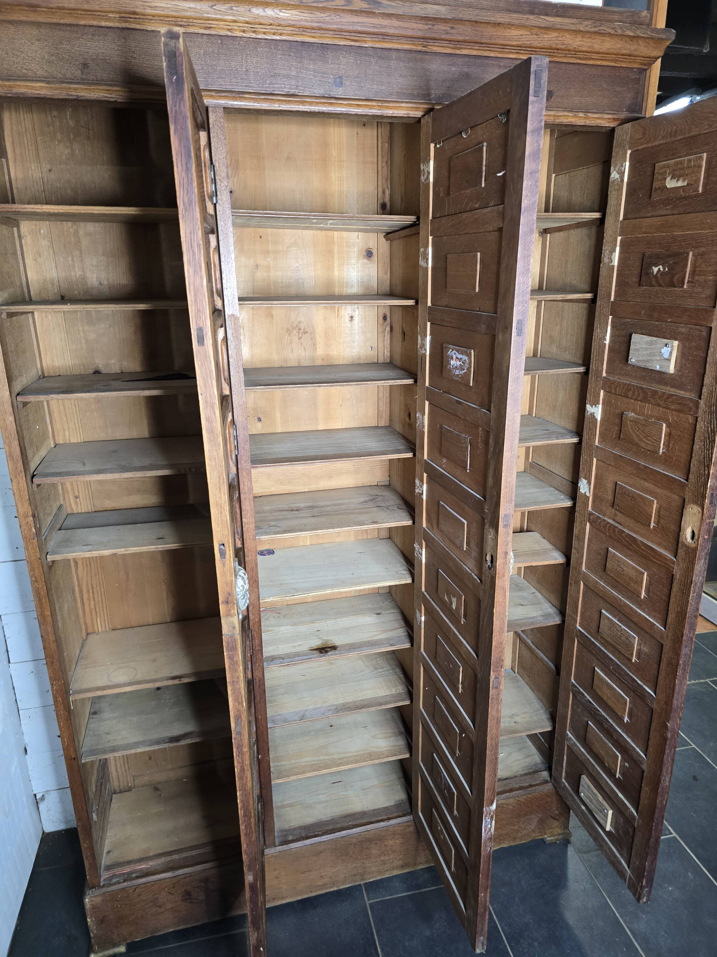 Old solid oak notary's cabinet