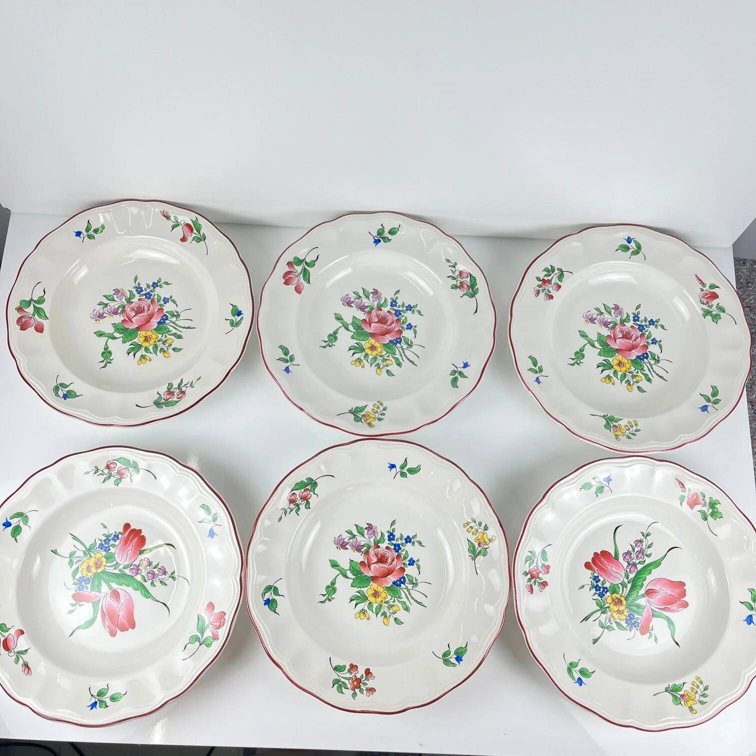 6 deep plates KG Lunéville "Réverbère"