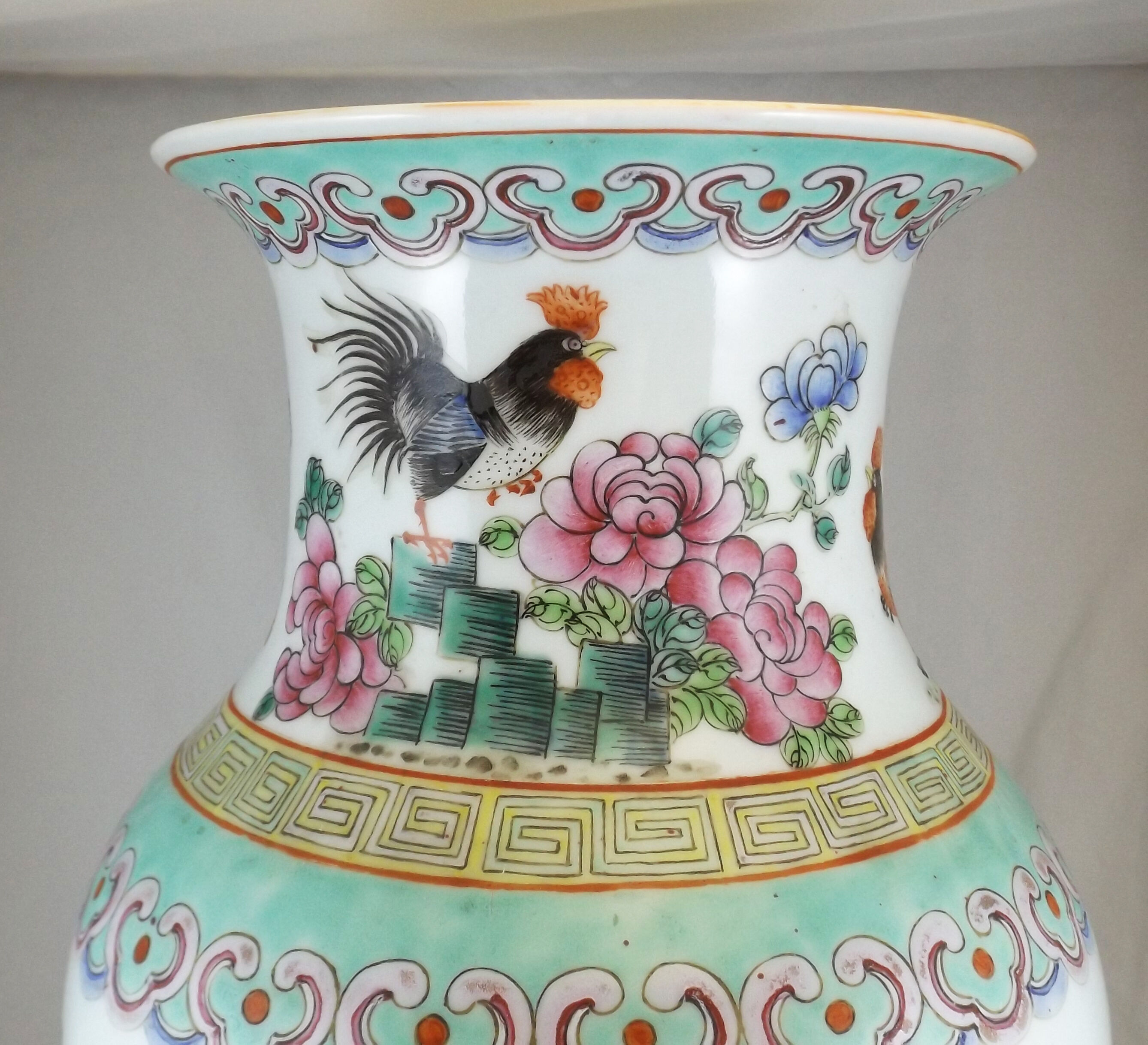 Pair of chinese porcelain vases pink family