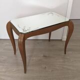Wooden coffee table and mirror