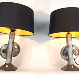 Pair of brutalist table lamps, 1970s