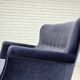 1960s, Danish 2-seater sofa, original blue furniture velour, beech wood.