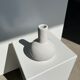 Handmade soliflore drop vase in terracotta painted white h:20 d:15