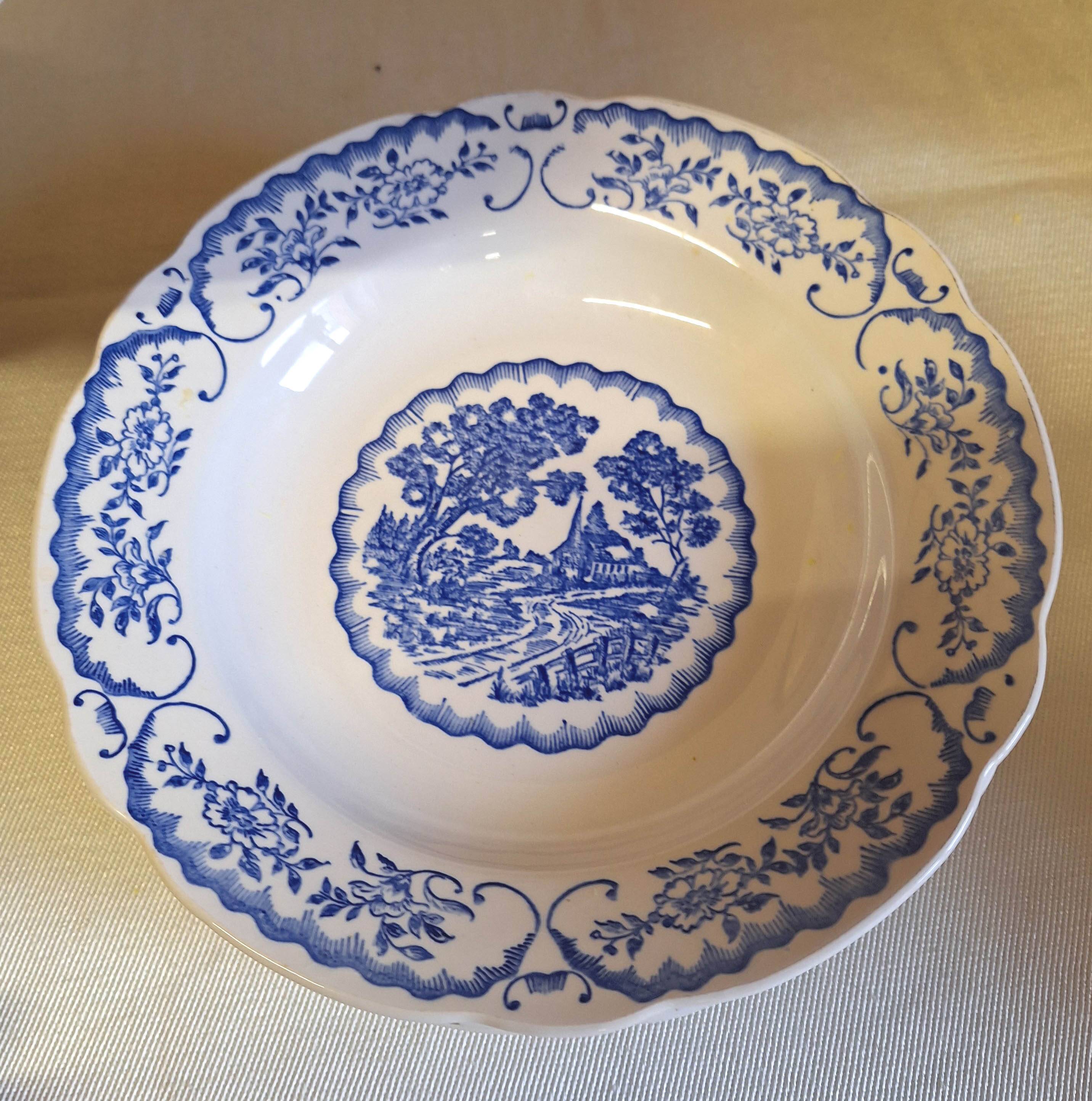 7 deep plates in Digoin Sarreguemines earthenware