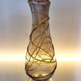 Val saint lambert Studio Cristal vaas, Alfred collard, reliëf decor, 1996