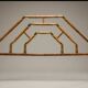 Mid-century headboard/footboard. Italy, 1960s