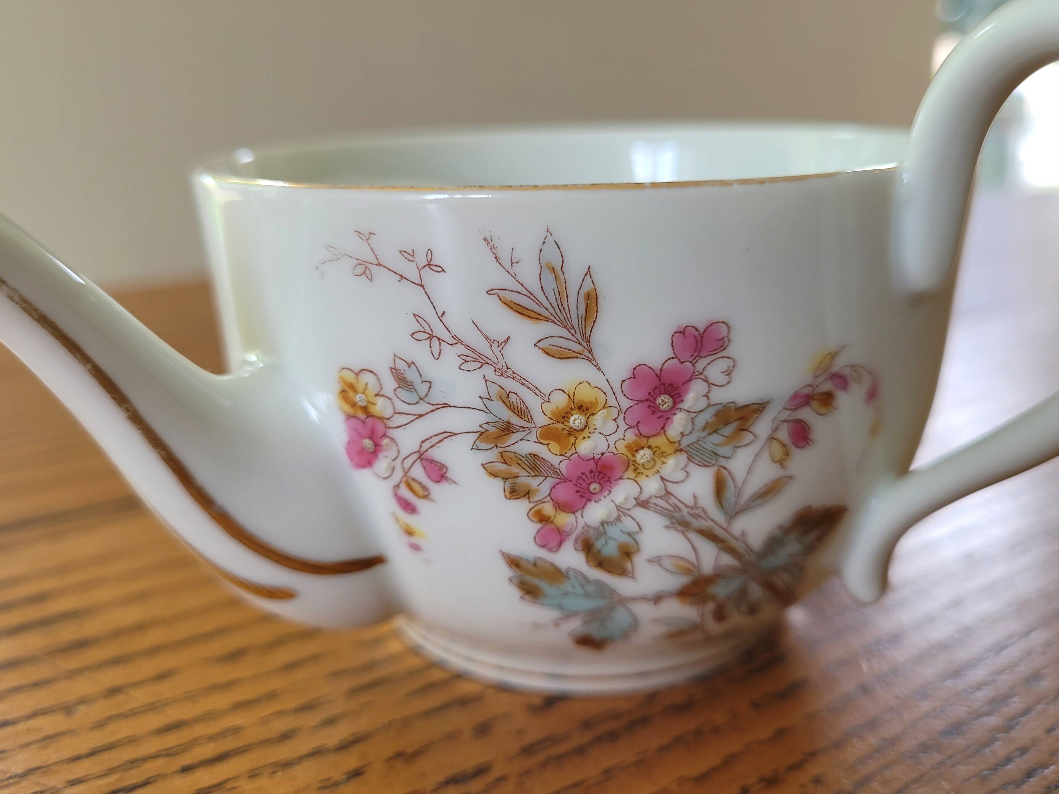Antique porcelain duck mug for the sick