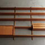 Meuble mural en teck danois du milieu du siècle par Poul Cadovius pour Cado