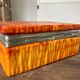 Vintage box in orange alabaster and chrome metal, Italy 1970s