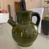 Pitcher in Provence khaki varnished clay signature Camares