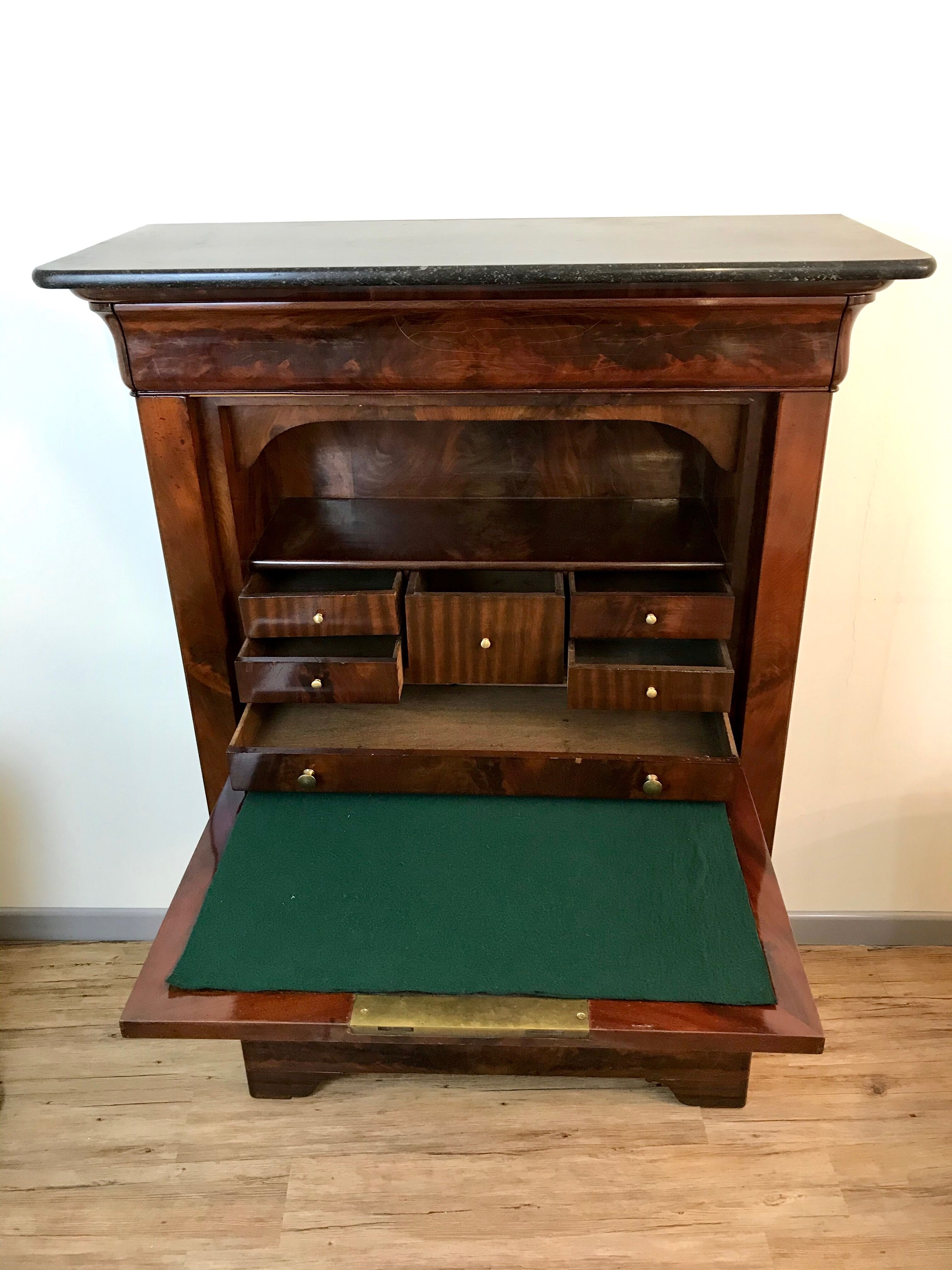 Secretary in vintage mahogany Louis Philippe