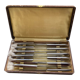 Old box 12 knives Art Deco Bakelite and chromed metal Apollonox
