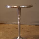 Pedestal table in chromed metal 1980