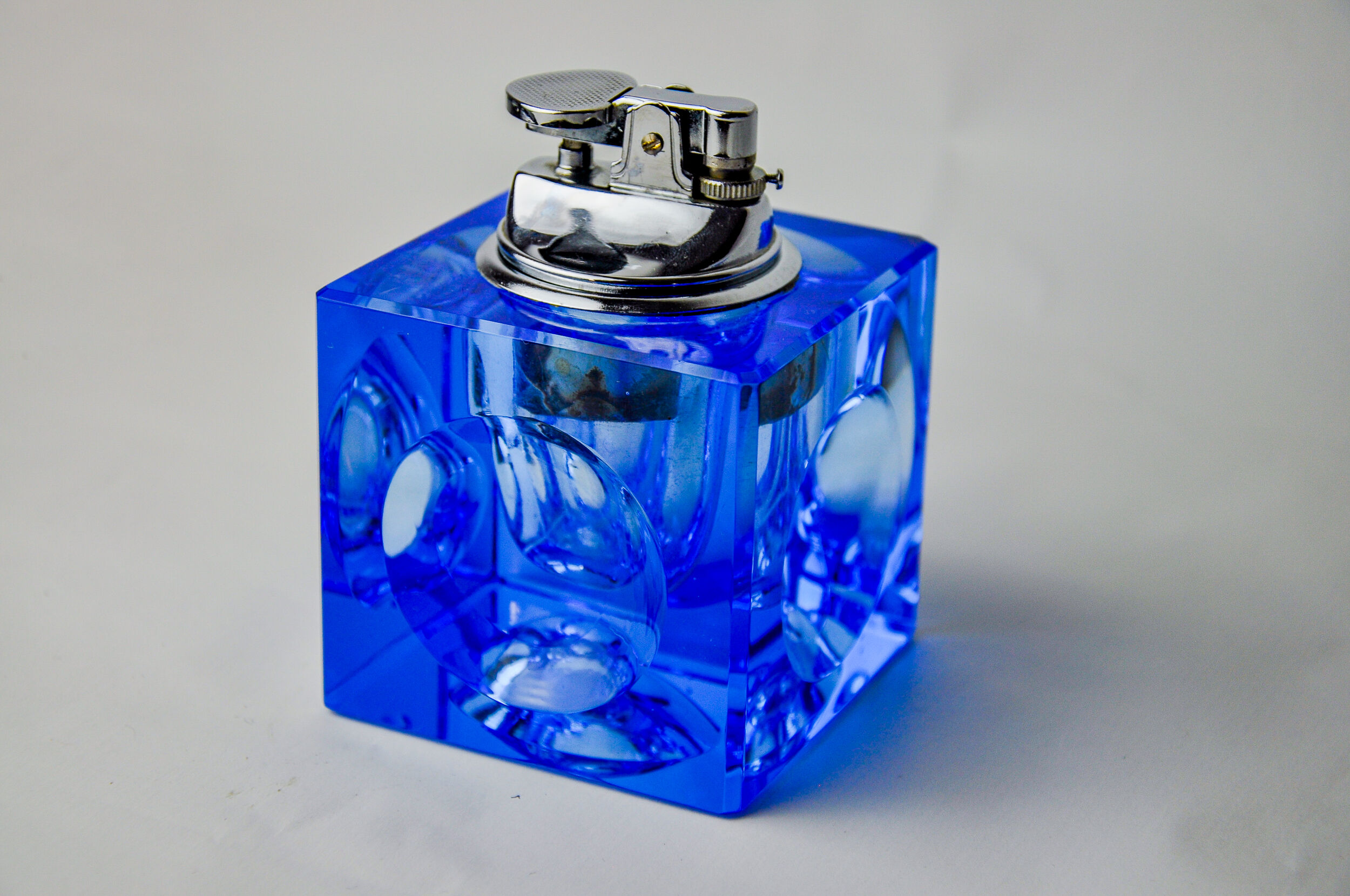 Ice lighter by Antonio Imperatore, blue murano glass, Italy, 1970