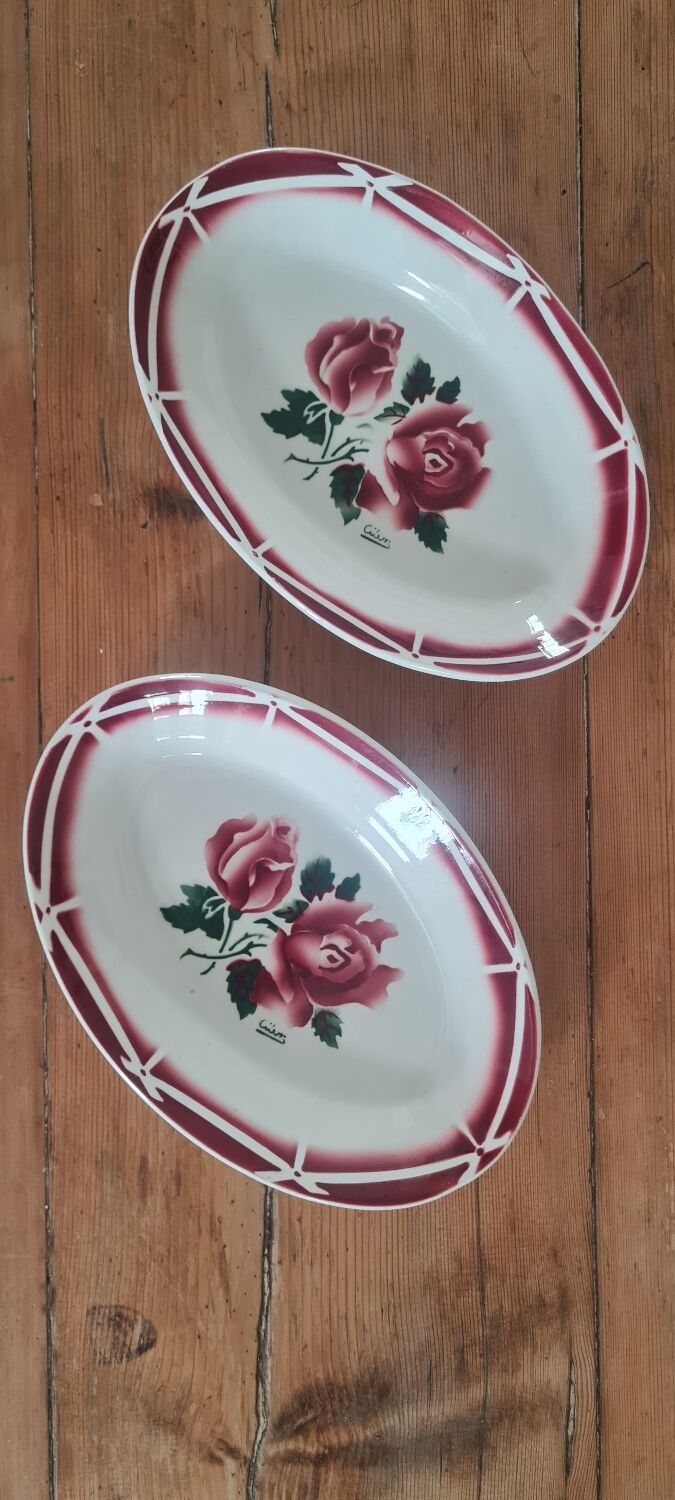 Pair of earthenware serving dishes