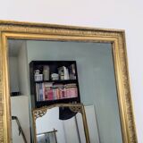 Antique mirror 19th century gilded carved frame 82 x 66 cm