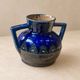 HB Quimper Odetta vase in cobalt blue glazed stoneware — Art Deco design, 1920s