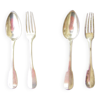 Four antique sterling silver cutlery