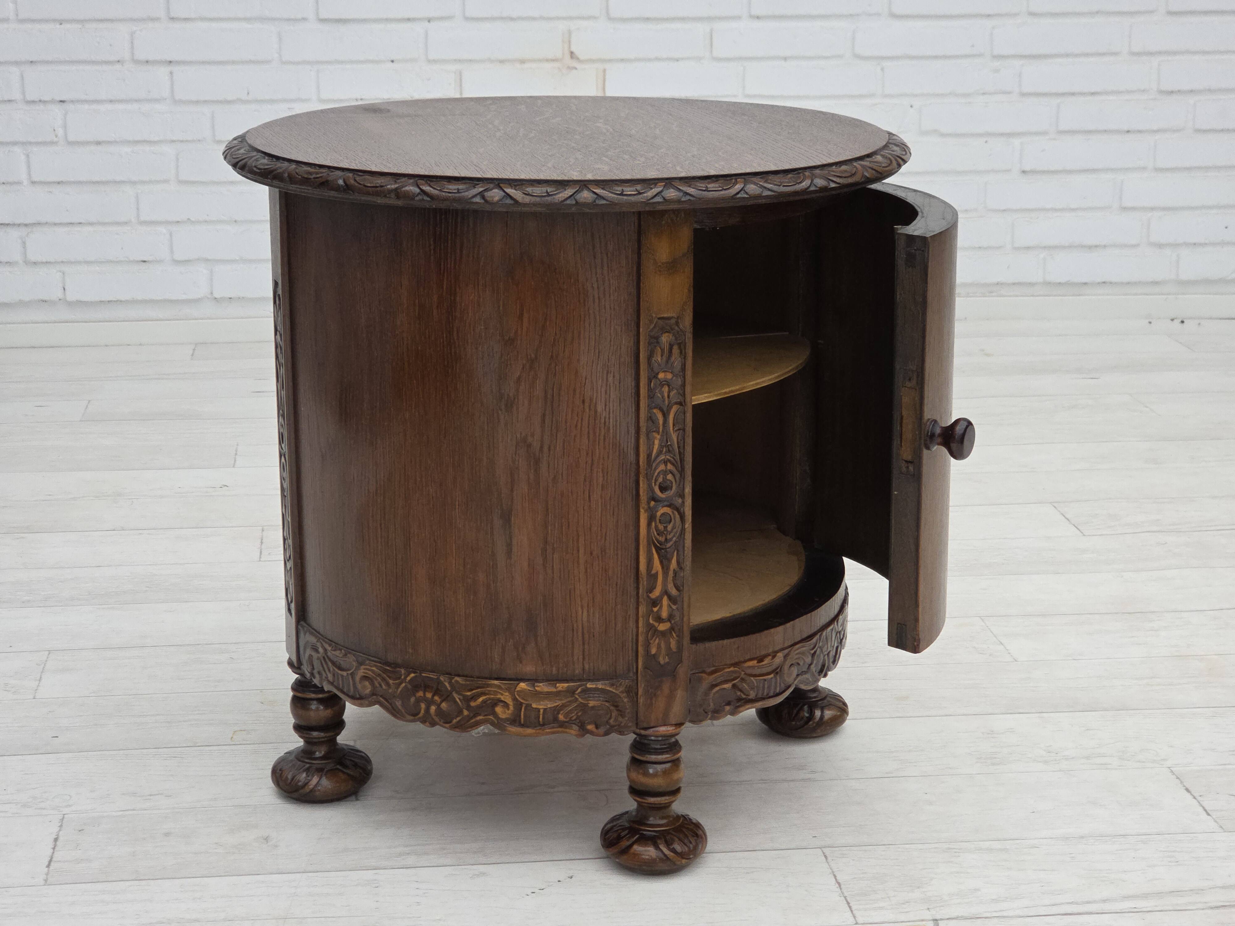 1930s, Scandinavian side cabinet, dark oak wood.
