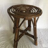Vintage brown rattan tabout