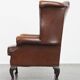 Chesterfield wing chair in dark brown English cowhide