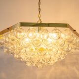 Extra-large glass Tulip chandelier by Kaiser, Germany, 1960s.