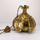 Brutalist brass pendant lamp Svend Aage Holm Sørensen 1960
