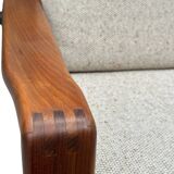 Vintage Scandinavian armchair in teak and wool - 1960s