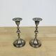 Pair of vintage silver-plated metal candlesticks