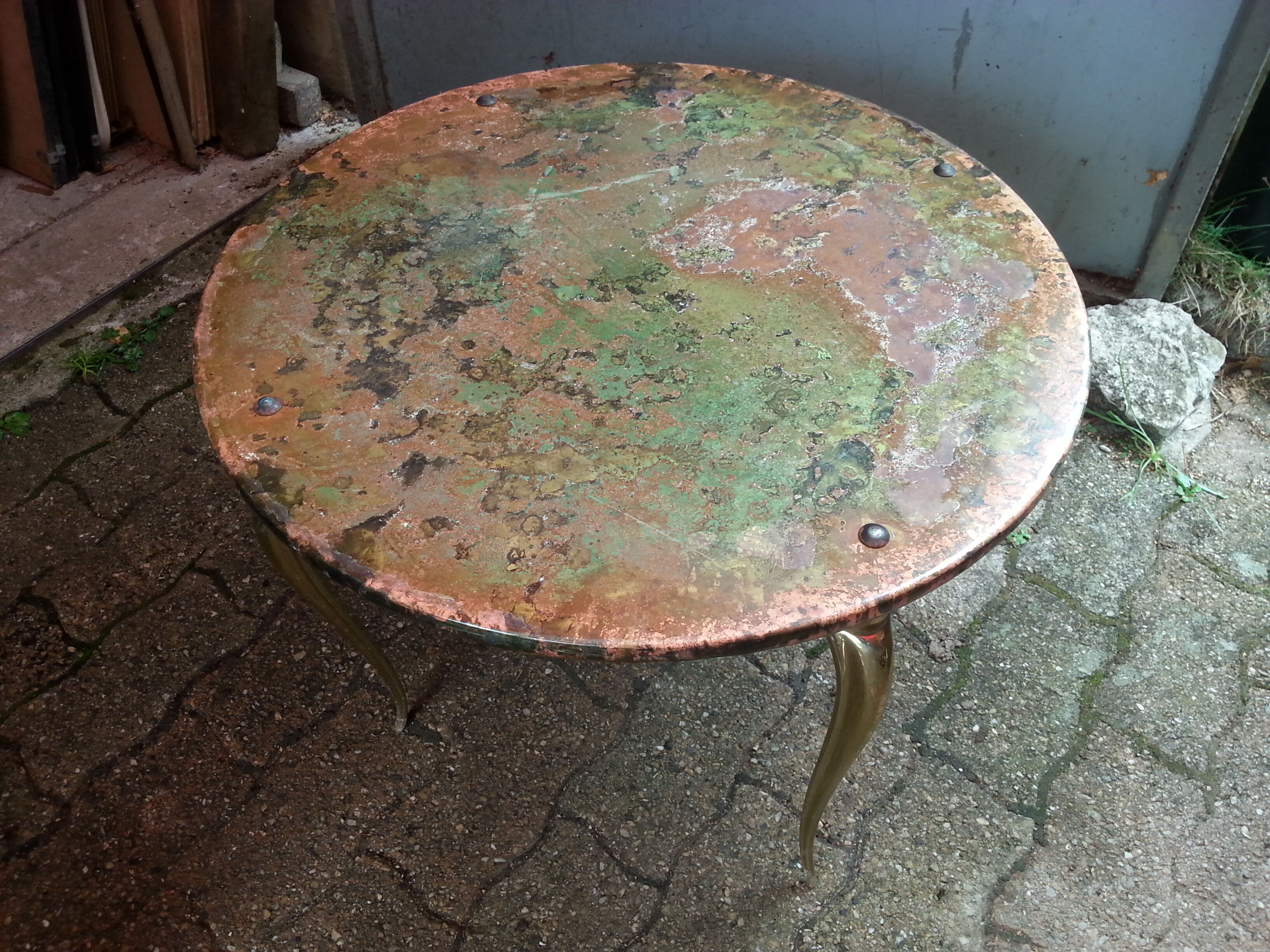 Table bass in brass, bronze plate copper 1940/60
