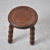 Tripod stool with turned leg 1970