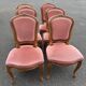 4 x Chaises Louis XV tissu + 2