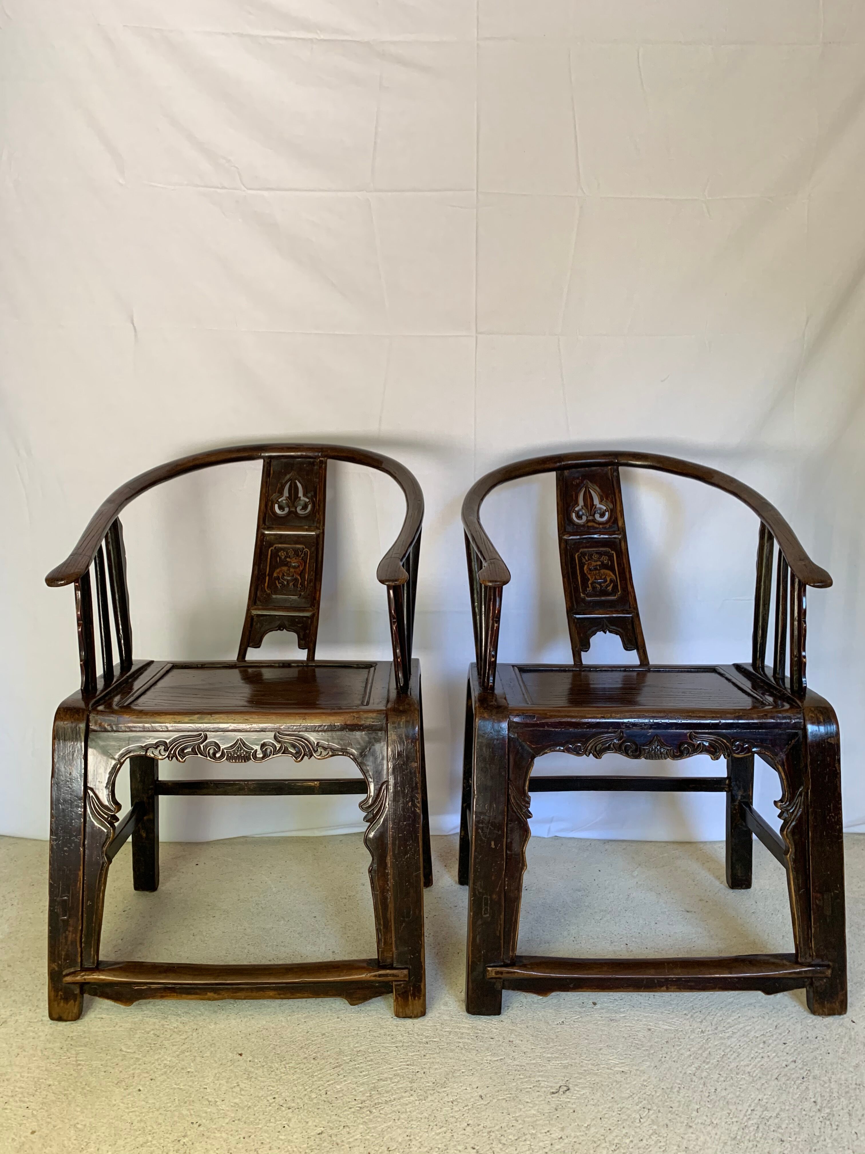 Pair of Chinese armchairs