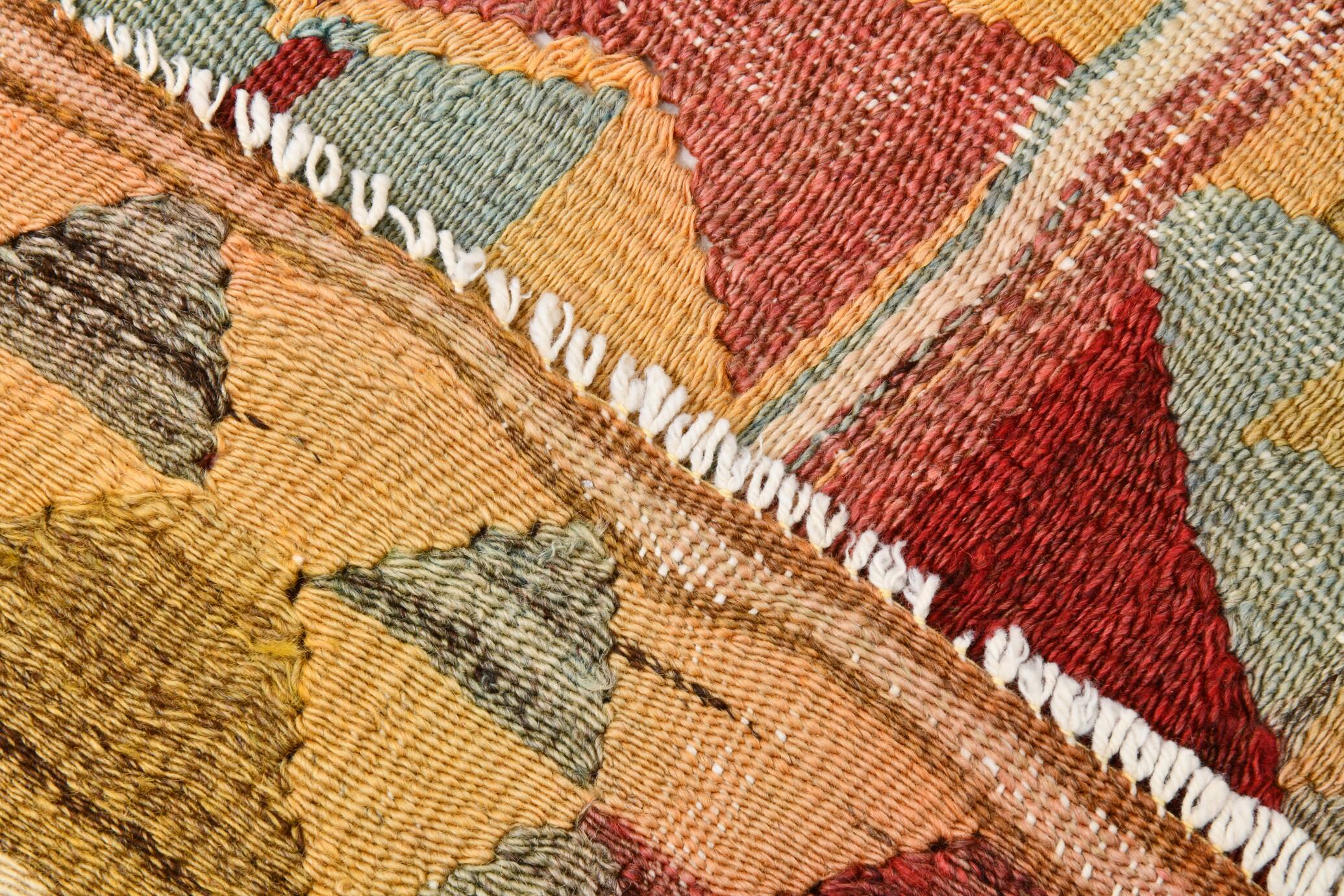 4x7 Red Green Turkish Vintage Kilim Rug 135x210Cm SK 2239