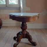 Console table in wood and marble