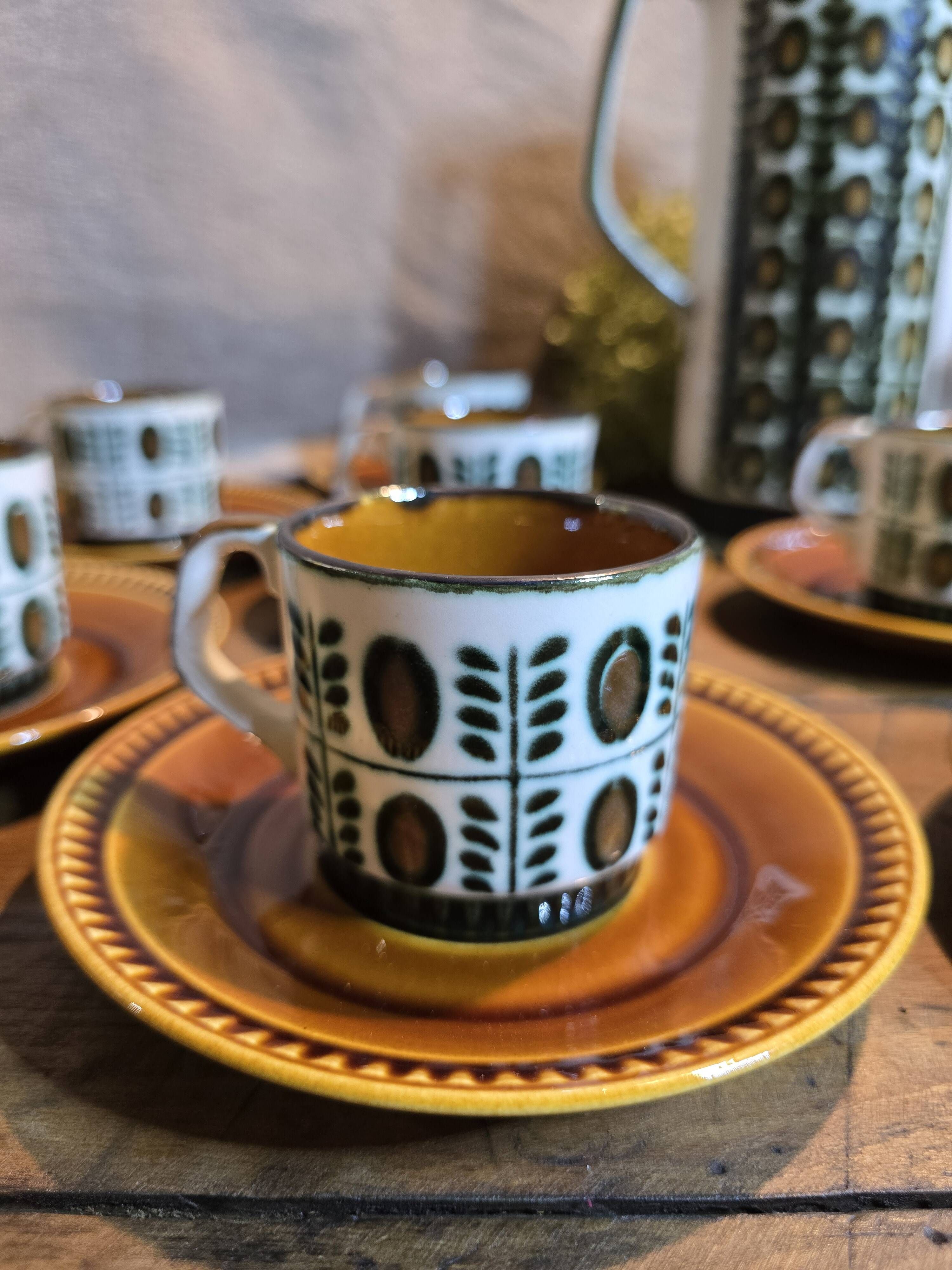 Boch la louvière – delta noix coffee service 1966 – vintage 25 pieces