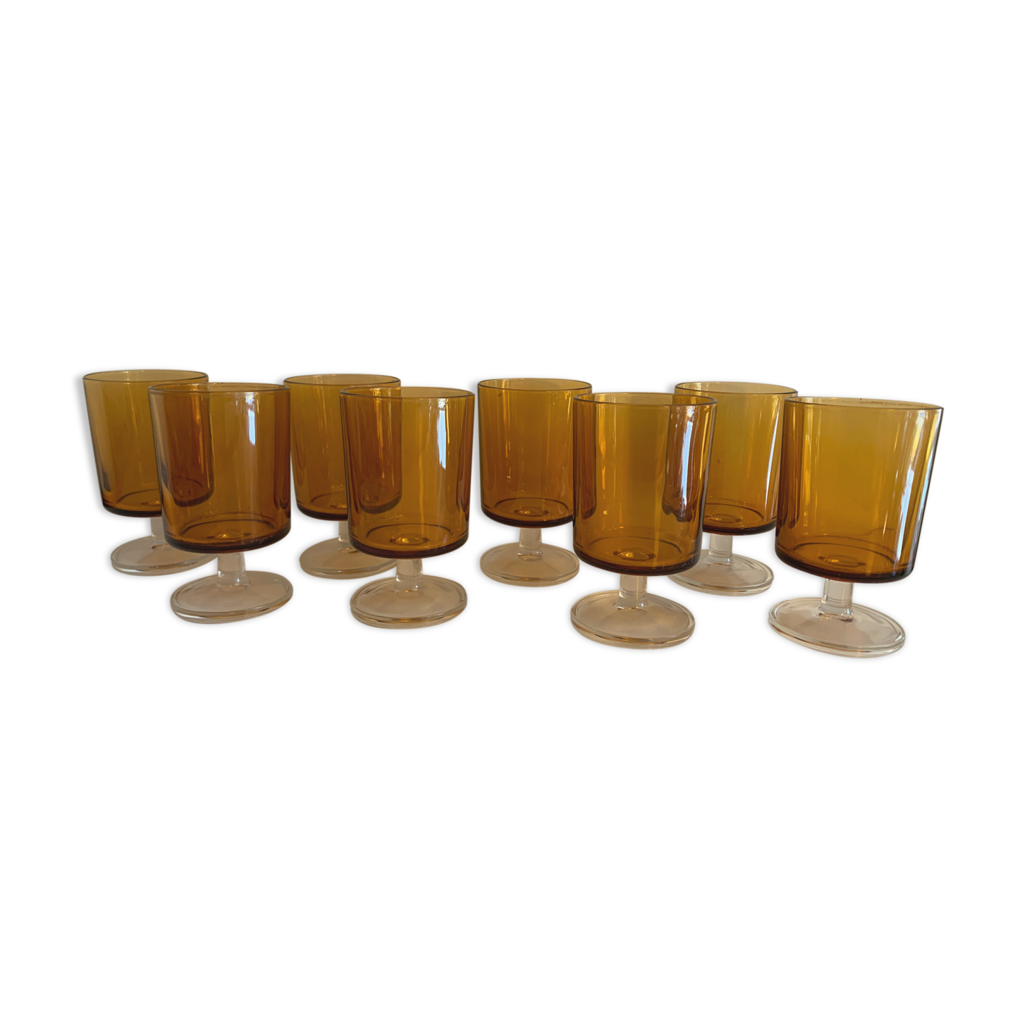 8 orange-yellow glasses Luminarc France