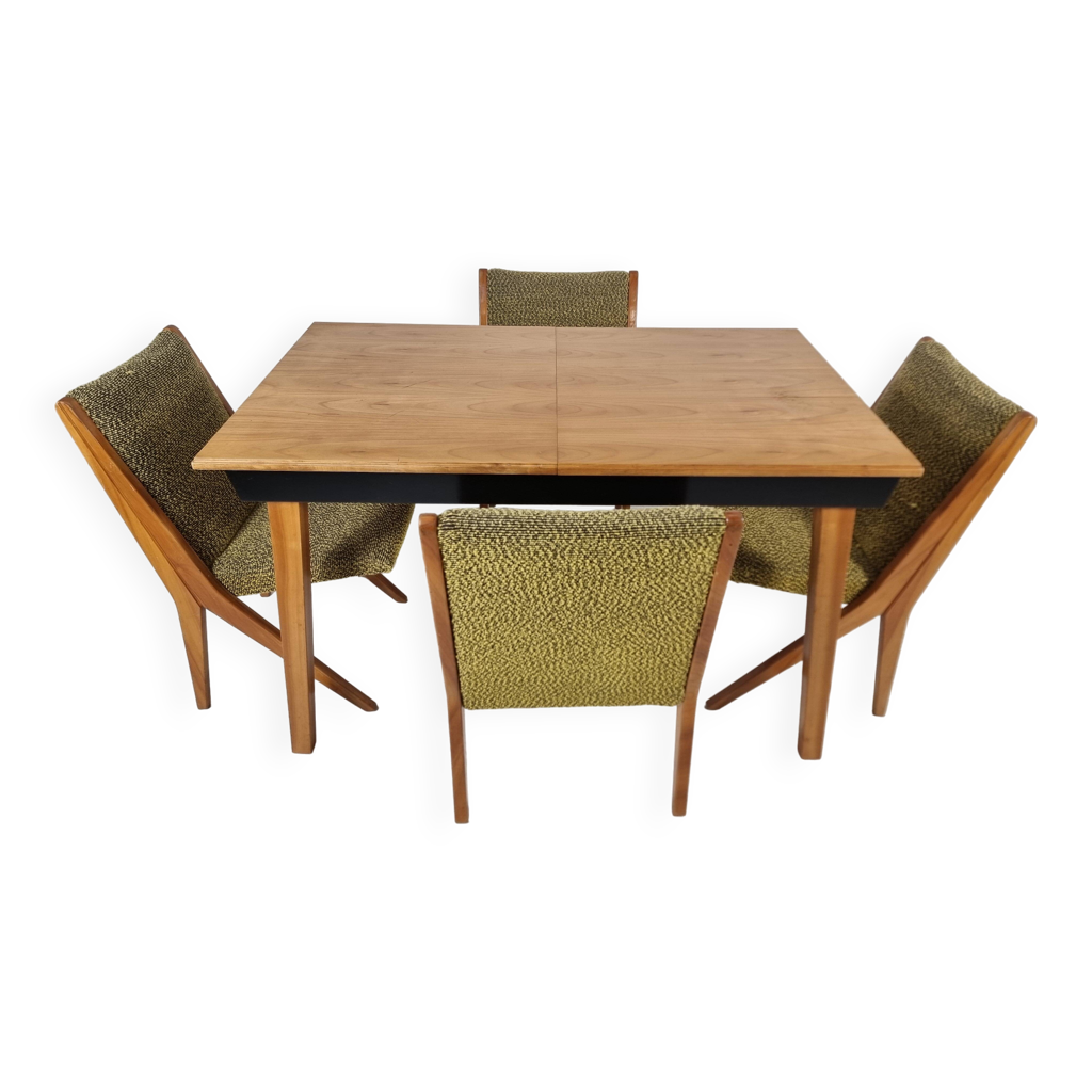 Table et chaises de salle à manger vintage, 1970, ensemble de 5 Selency