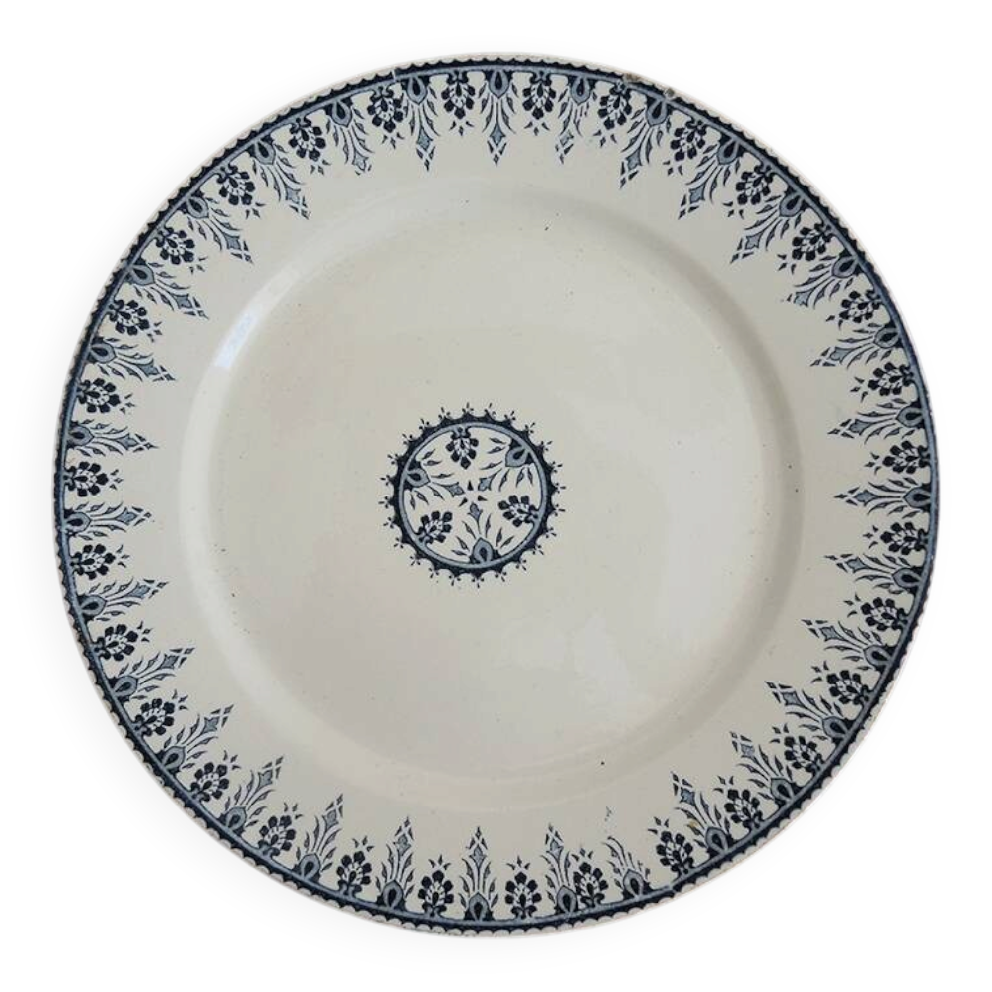 Old footed ceramic pie dish Sarreguemines – Algiers