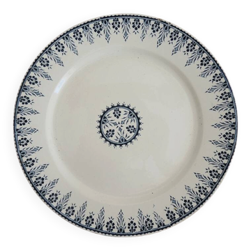 Ancien plat à tarte sur pied en céramique Sarreguemines – Alger