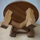 Brutalist Wabi-Sabi Design Handcrafted Round Oak Coffee Table, Netherlands 1960's